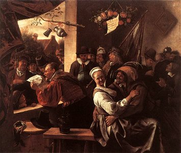 Jan Steen - The Rhetoricians - In liefde vrij - WGA21728. Free illustration for personal and commercial use.