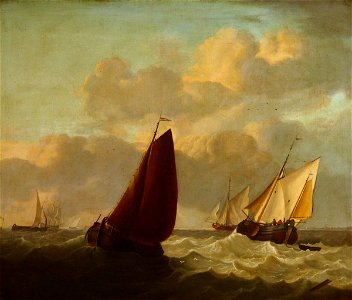 Jan van de Cappelle (1626-1679) (style of) - Fishing Boats in a Choppy Sea - 1219974 - National Trust