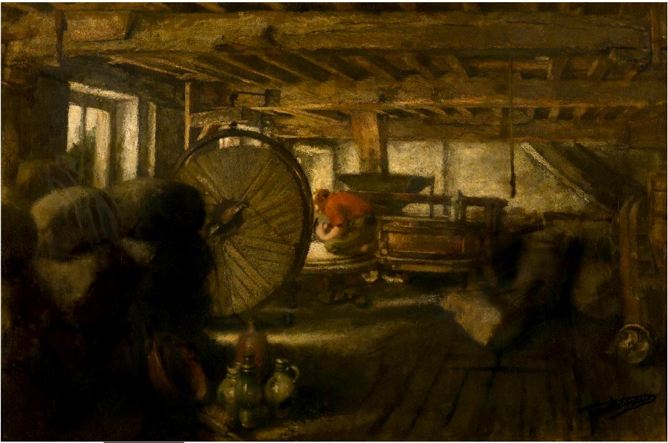 Jan Stobbaerts - The interior of a mill