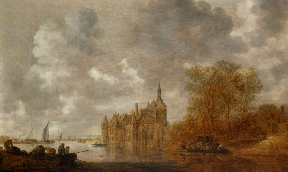 Jan van Goyen - River Landscape with Ferry boats 058L18037 9WRBK