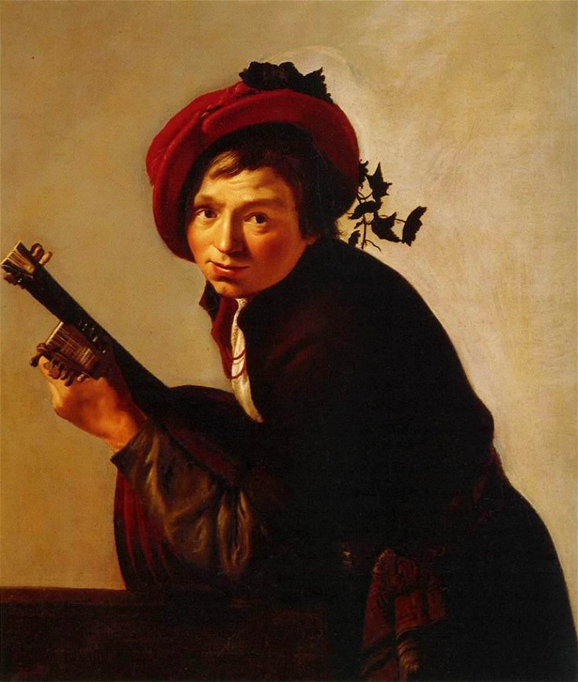 Jan van Bijlert - Young Man Playing the Lute - WGA02186