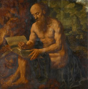 Jan Sanders van Hemessen (c. 1500-c. 1575) - St Jerome - RCIN 406068 - Royal Collection. Free illustration for personal and commercial use.