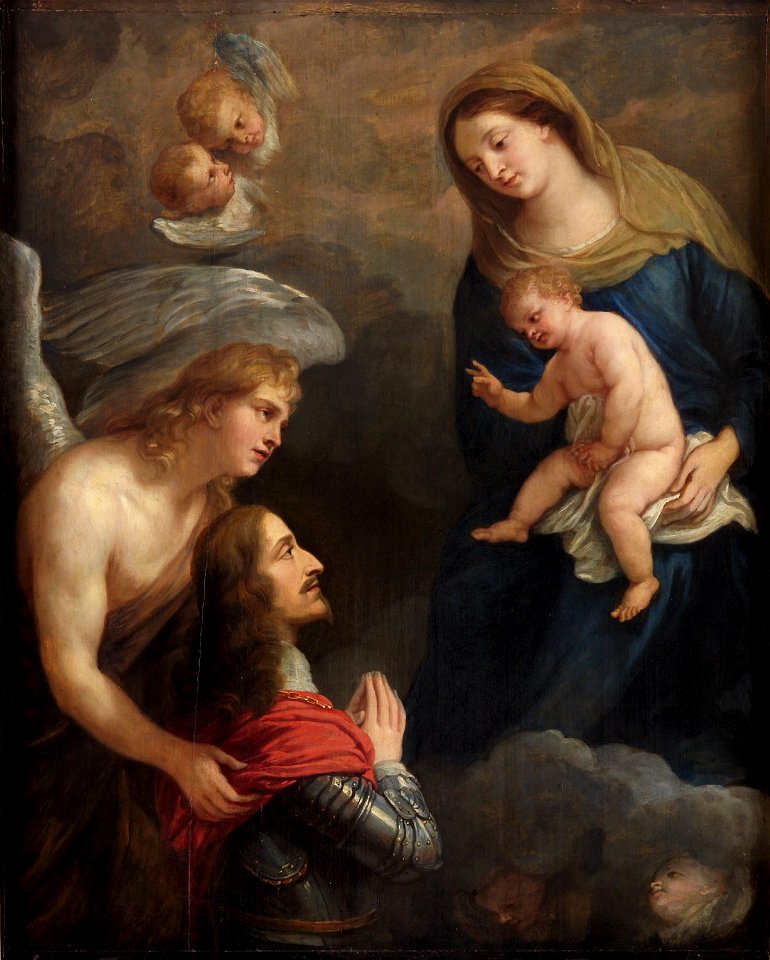 Jan van den Hoecke - Archduke Leopold Wilhelm in prayer before the Madonna