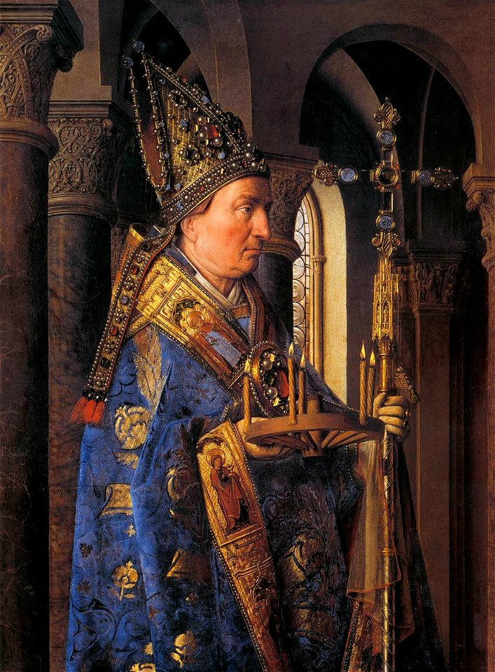 Jan van Eyck - The Madonna with Canon van der Paele (detail) - WGA7703
