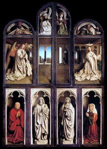 Jan van Eyck - The Ghent Altarpiece (wings closed) - WGA07667FXD. Free illustration for personal and commercial use.