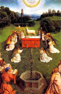 Jan van Eyck - The Ghent Altarpiece - Adoration of the Lamb (detail) - WGA07658. Free illustration for personal and commercial use.