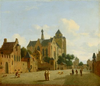 Jan van der Heyden - The Church at Veere. Free illustration for personal and commercial use.