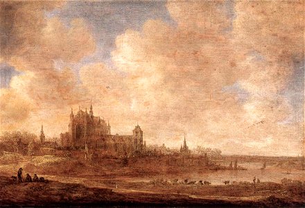 Jan van Goyen - View of Leiden - WGA10187. Free illustration for personal and commercial use.