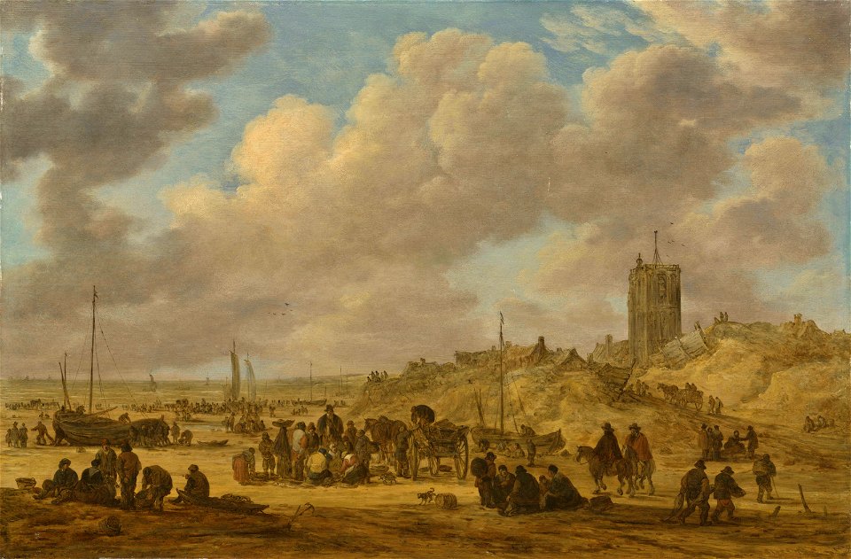 Jan van Goyen - Selling Fish on the Beach at Egmond aan Zee, 1653 2018 CKS 16352 0015 000