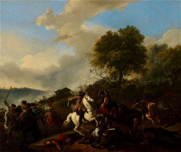 Jan van Huchtenburgh - Ambushing a Convoy - 69 - Mauritshuis. Free illustration for personal and commercial use.