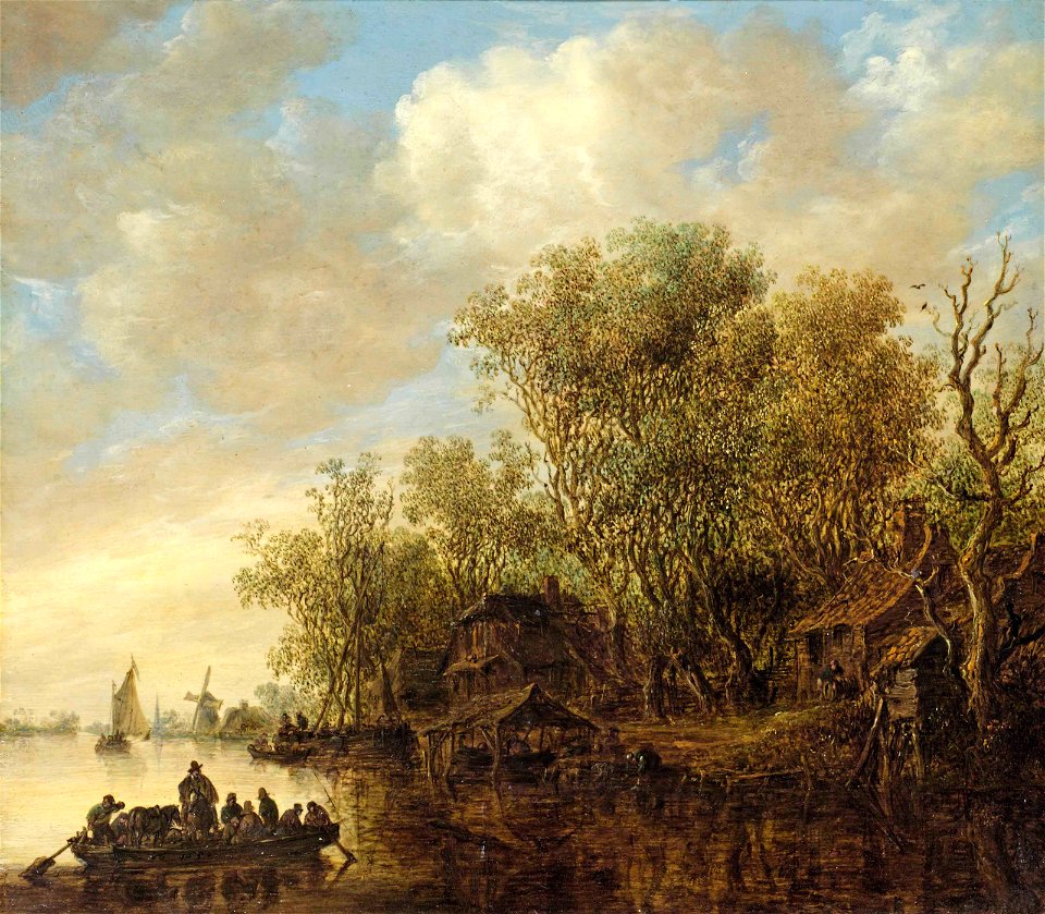 Jan van Goyen - Landscape with Fully-laden Ferry Boat 2014 AMS 03047 0056 000