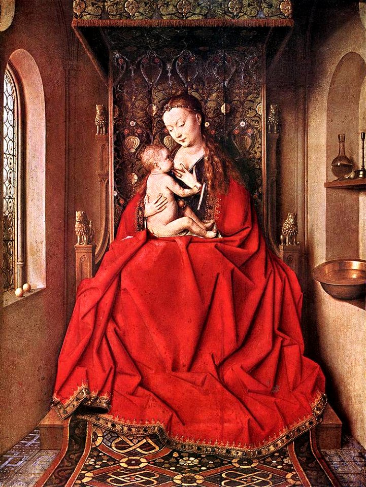 Jan van Eyck Suckling Madonna Enthroned