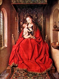 Jan van Eyck Suckling Madonna Enthroned