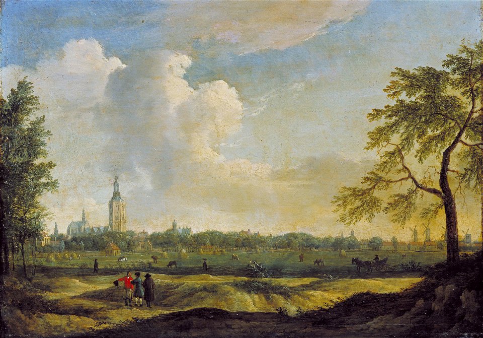 Jan ten Compe - Gezicht op Den Haag vanuit het noord-noordwesten