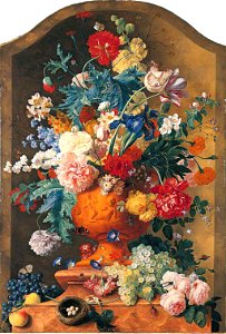Jan van Huysum - Flowers in a Terracotta Vase. Free illustration for personal and commercial use.