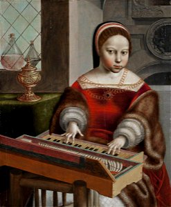 Jan van Hemessen - Young Woman Playing a ClavichordFXD