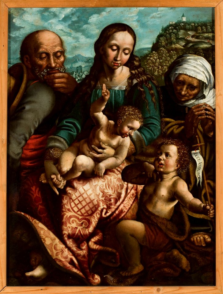 Jan van Hemessen - Holy Family with St. Elizabeth and St. John the Baptist - M.Ob.1409 MNW - National Museum in Warsaw
