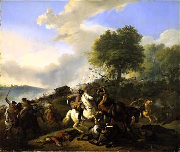 Jan van Huchtenburg - Attack on a convoy - 001