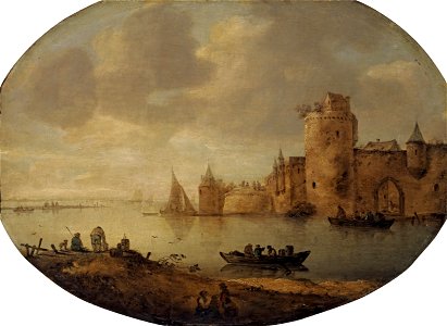 Jan van Goyen or Frans de Hulst - Fortification on a River