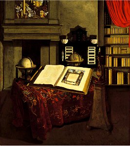 Jan van der Heyden - Library Interior with Still Life