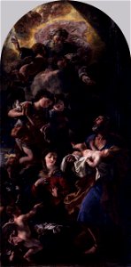 Johann Carl Loth - Holy Family and God the Father - WGA13645