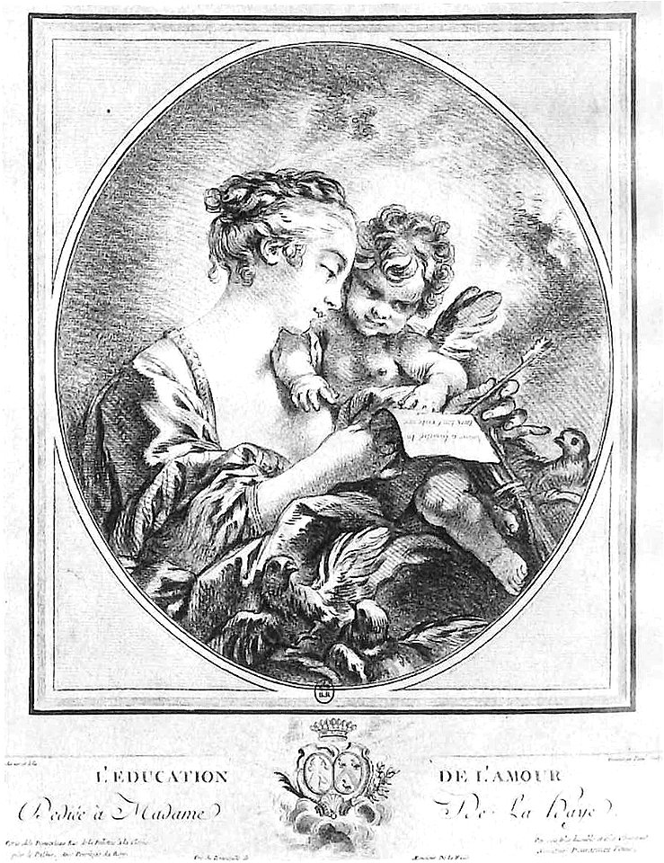 Johan Pasch, väggfält, pastoral scen med läsande herdinna, litografi