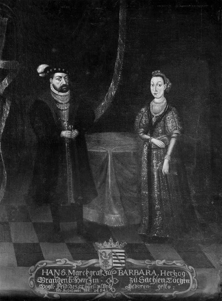 Johan, 1401-1464, markgreve av Brandenburg. Barbara, 1404-1464, prinsessa av Sachsen - Nationalmuseum - 15285