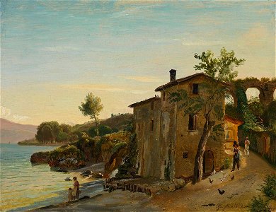 Johann Christian Ziegler - Oberitalienische Landschaft mit Häusern am See - 9100 - Bavarian State Painting Collections