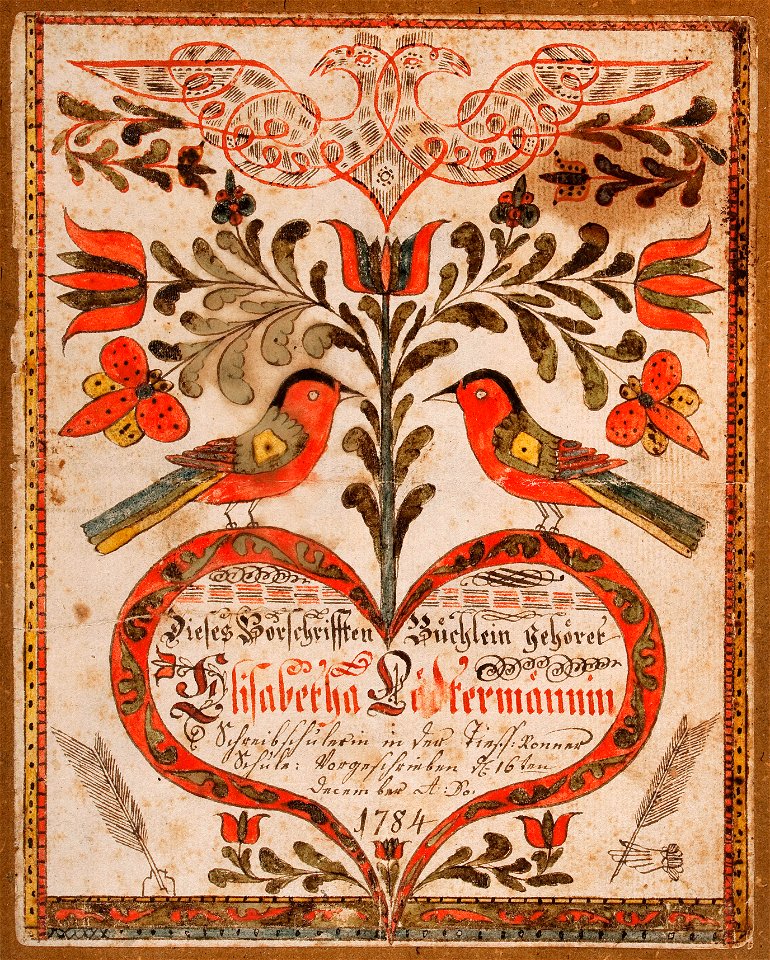 Johann Adam Eyer - Cover for a Book of Copy Models (Vorschriften-Büchlein) - BF936 - Barnes Foundation