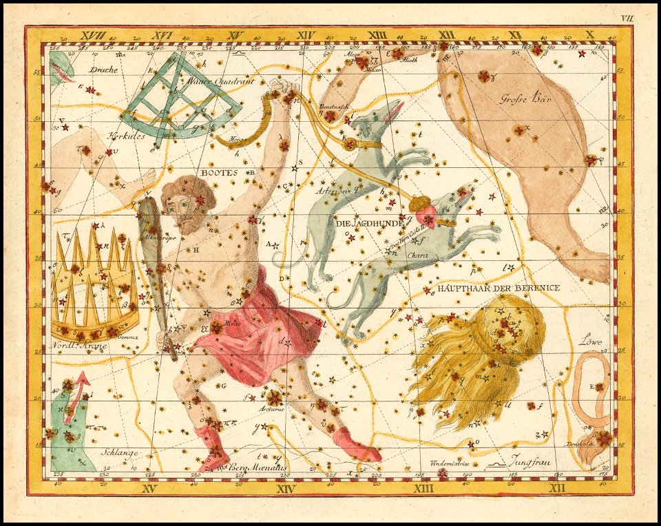 Johann Elert Bode - Bootes & Mons Moenalus Asterion & Chara Venatici-Coma-Berenices
