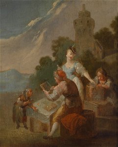 Johann Georg Platzer (circle) Kinder beim Unterricht im Freien 1
