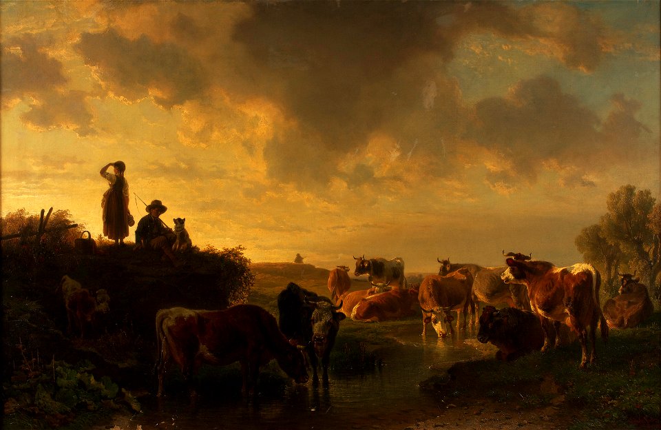 Johann Friedrich Voltz - Abend auf der Viehweide - 4 - Österreichische Galerie Belvedere