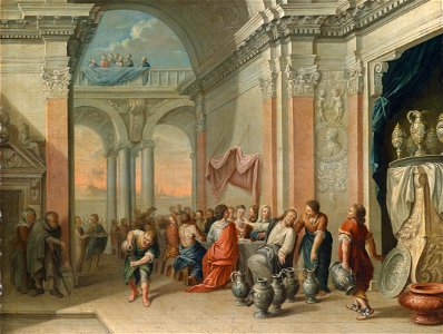Johann Georg Platzer (circle) Marriage at Cana. Free illustration for personal and commercial use.