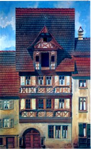 Johann Friedrich Reik (1836-1904), Aquarell, Gräterhaus, Gelbinger Gasse 47, Schwäbisch Hall (Bauherren Albrecht Frank und Franz Greter), Wohnhaus von Leonhard Kern (1621-1628)