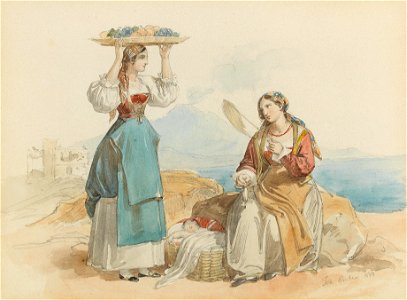 Johann Ender Italienerinnen am Meeresstrand