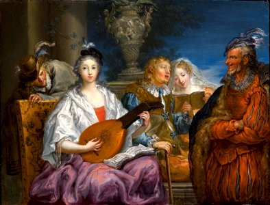 Johann Georg Platzer - Das Konzert (ca.1740). Free illustration for personal and commercial use.