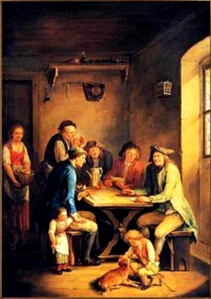 Johann Andreas Herrlein - Interieur met kaartspelende boeren - 679 - Städel Museum