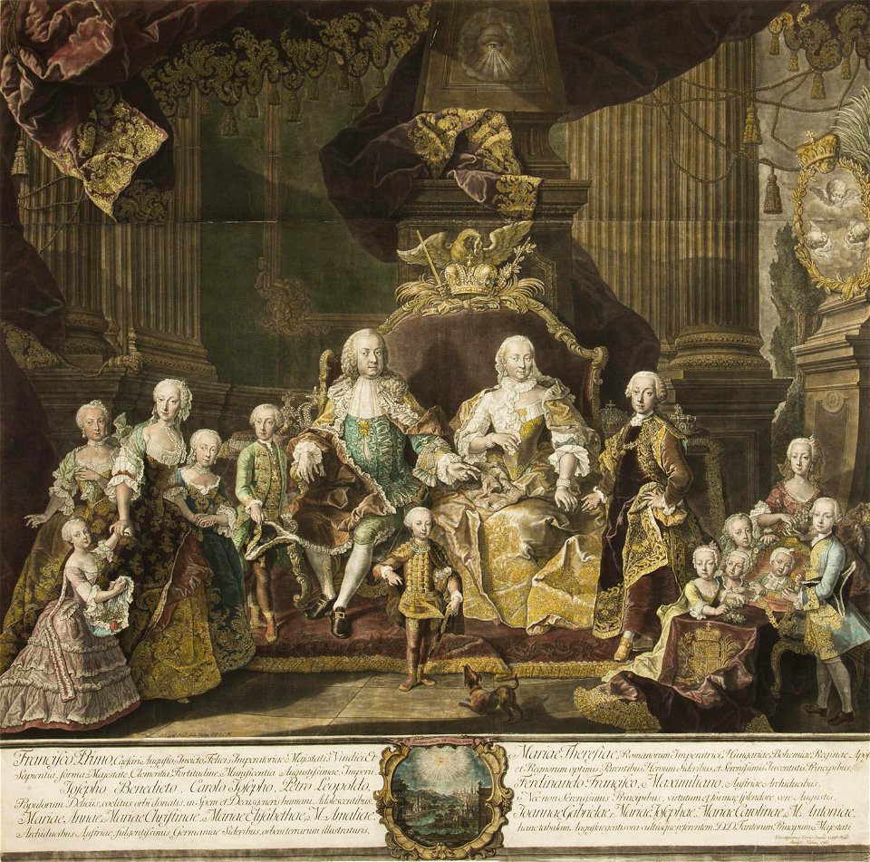 Johann Gottfried Hain Maria Theresia und Franz Stephan m it Familie 1760