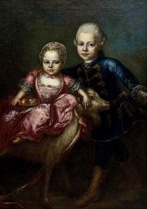 Johann Baptist Durach Geschwisterpaar mit Ziege Salzburg 1770