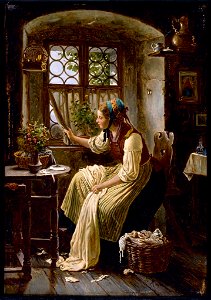 Johann Georg Meyer - Young Woman Looking through a Window - 1981.497 - Museum of Fine Arts