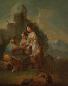 Johann Georg Platzer (circle) Kinder beim Unterricht im Freien 2