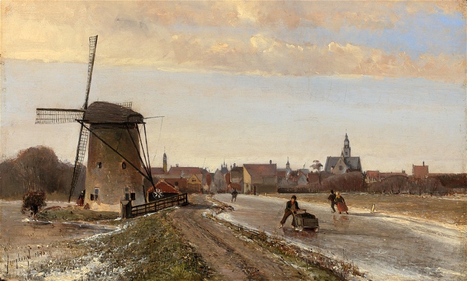 Johan-Barthold Jongkind - Vue de Maassluis en hiver - 1848