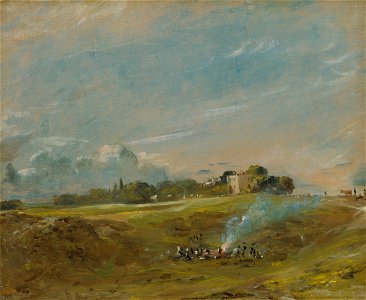 John Constable - Hampstead Heath, with a Bonfire - Google Art Project. Free illustration for personal and commercial use.