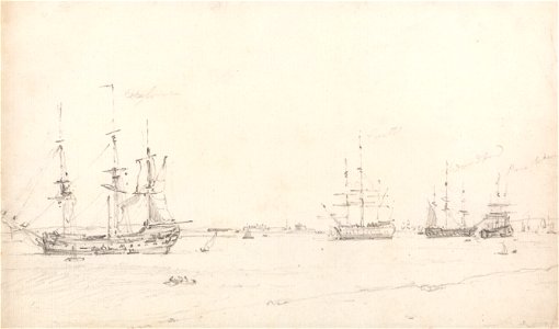 John Constable - Four East Indiamen at Archor - Google Art Project