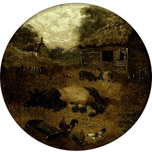 John Frederick Herring I (1795-1865) - Eight Circular Farmyard Scenes, Pigs - 446677 - National Trust