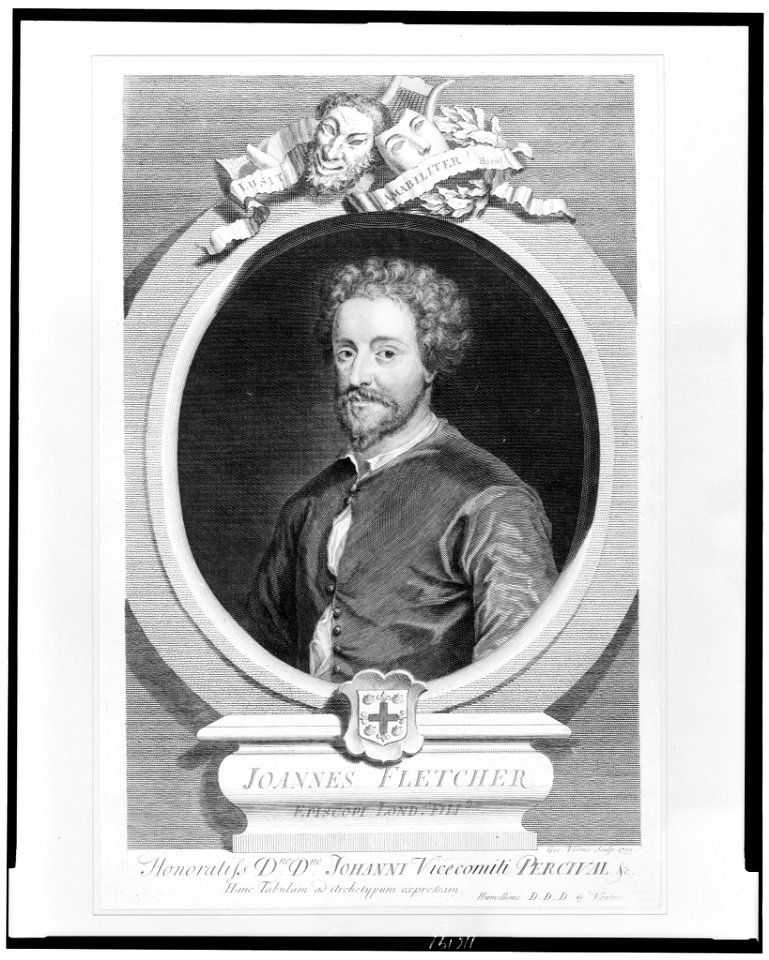 John Fletcher, English dramatist, head-and-shoulders portrait, in ornamental oval frame) - Geo. Vertue sculp LCCN96506529