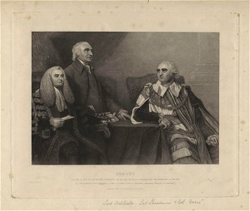 John Dunning, 1st Baron Ashburton; Isaac Barré; William Petty, 1st Marquess of Lansdowne (Lord Shelburne) by Sir Joshua Reynolds (2). Free illustration for personal and commercial use.