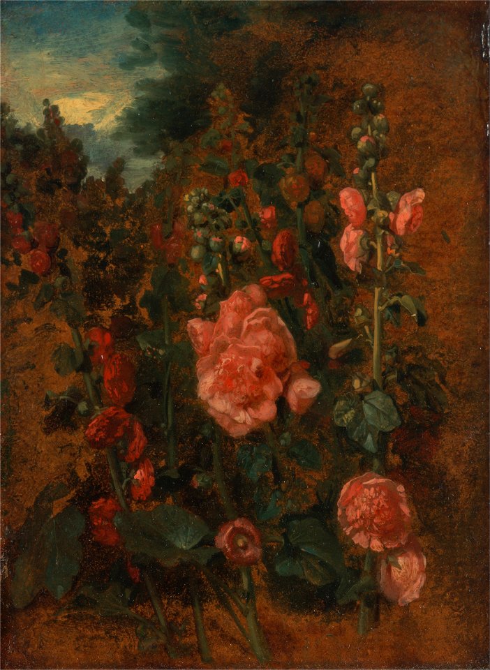 John Constable - Study of Hollyhocks - Google Art Project