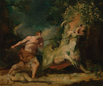John Hamilton Mortimer - Man attacking a monster - Google Art Project
