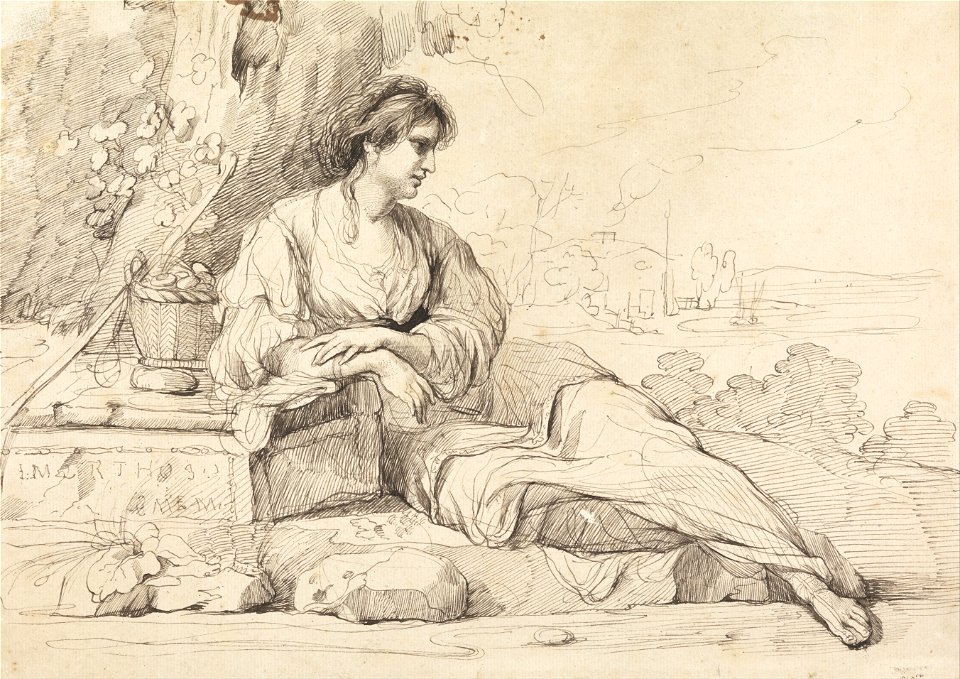 John Hamilton Mortimer - Reclining Female Figure in an Italian Landscape - Google Art Project
